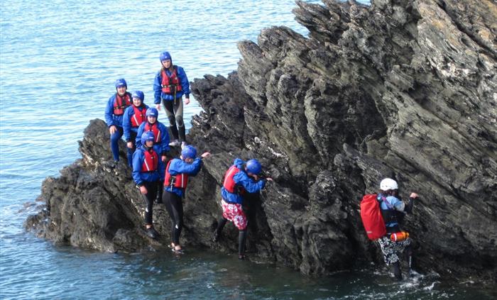 Coasteering group out in Rhoscolyn